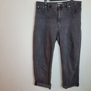 Madewell Womens Perfect Vintage Straight Jeans Size 32 Gray Denim High-Rise